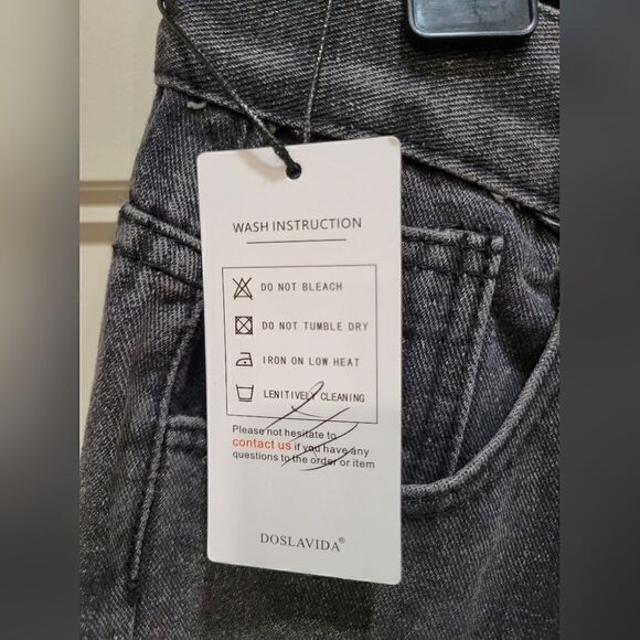 NWT Wide Leg High Rise Ankle Crop Black Jeans - Picture 6 of 12